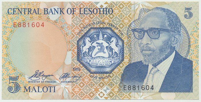 Lesotho, 5 Maloti 1989, P.10