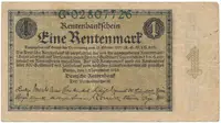 Německo, 1 Rentenmark 1923, Ros.154a