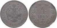 4 Krejcar 1864 B - fotografie 2