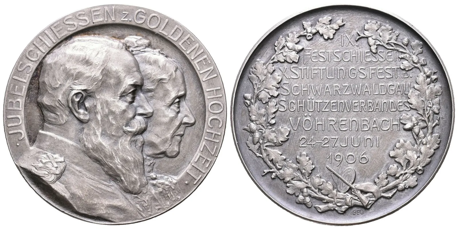 AR Medaile 1906 (R. Mayer) - IX. Slavnostní střelby spolku Schwarzwaldgau Vöhrenbach, — 1