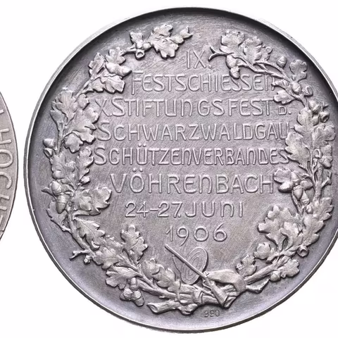AR Medaile 1906 (R. Mayer) - IX. Slavnostní střelby spolku Schwarzwaldgau Vöhrenbach,