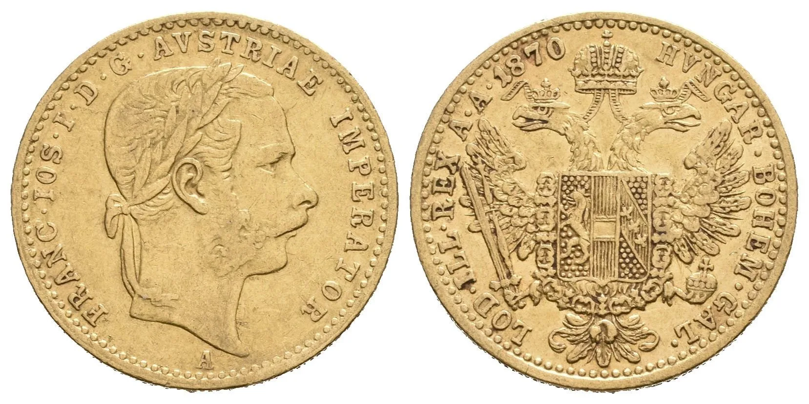 Dukát 1870 A, rysky a hranky — 1