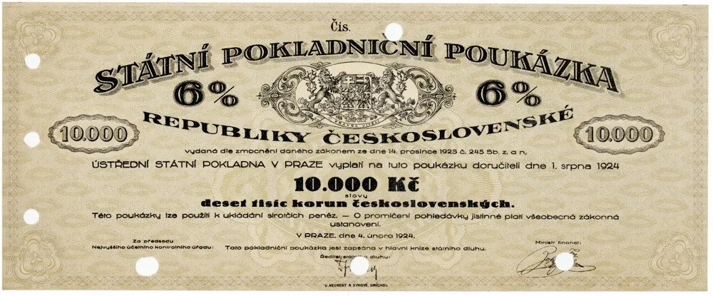 Státní pokladniční poukázky, 1919 - 1939 — 1
