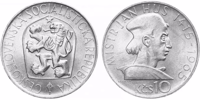 10 Kčs 1965 - Mistr Jan Hus