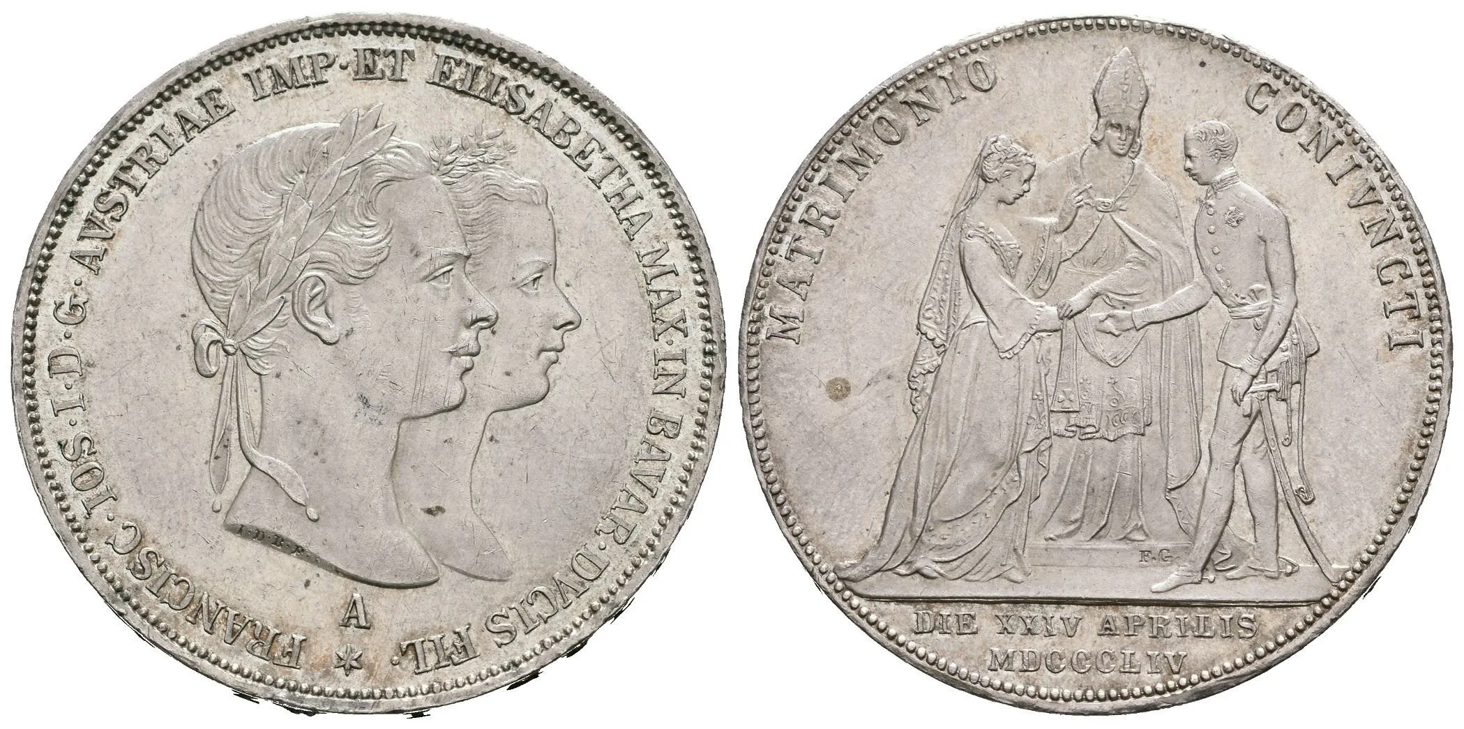 Tolar 1854 A - Svatební, krásná zachovalost, ražební lesk, — 1