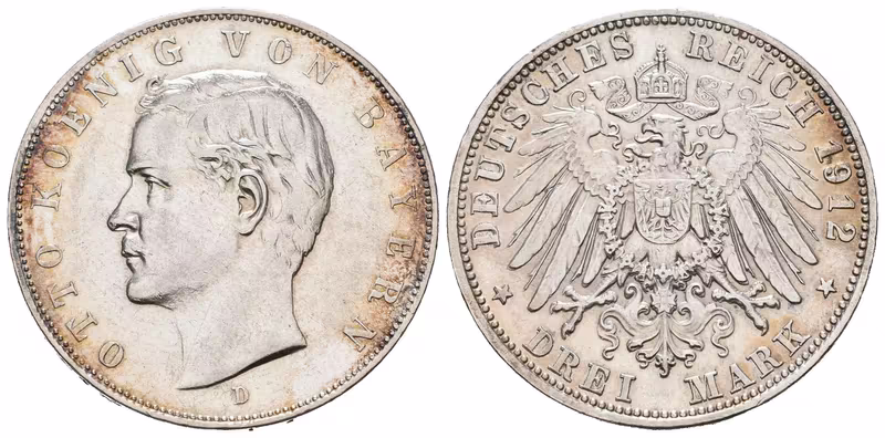 Bavorsko, 3 Marka 1912 D
