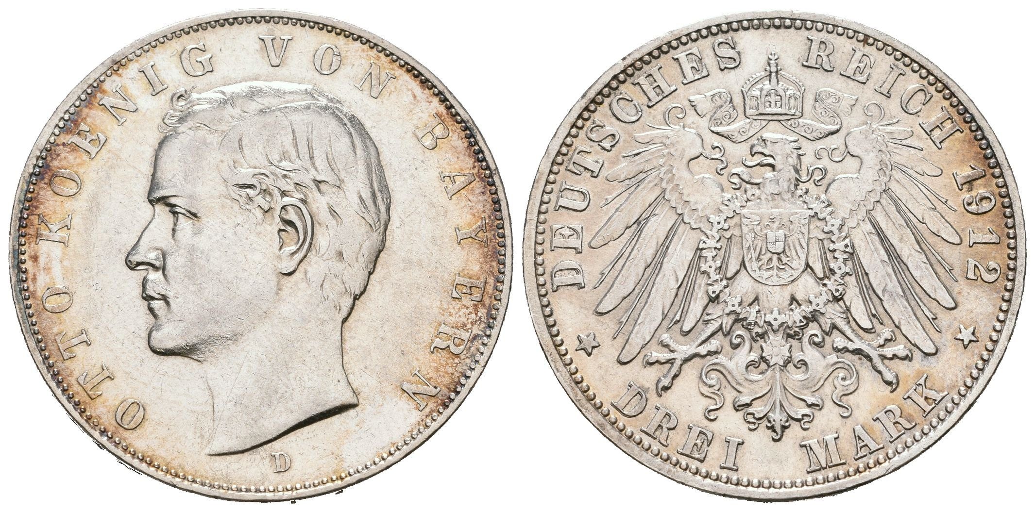 Bavorsko, 3 Marka 1912 D