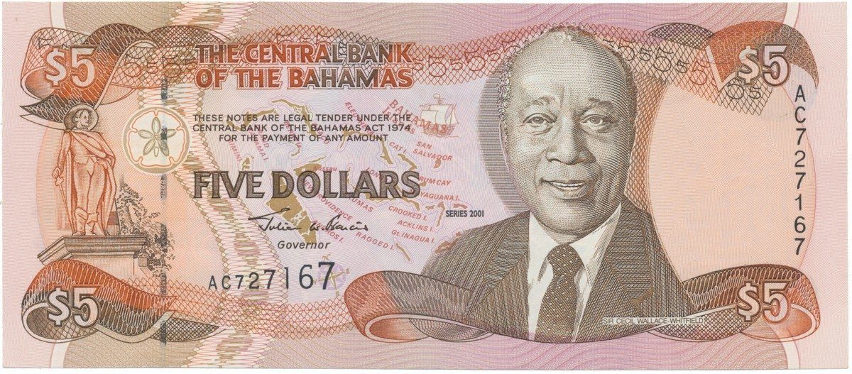 Bahamy, 5 Dollars 2001, P.63b