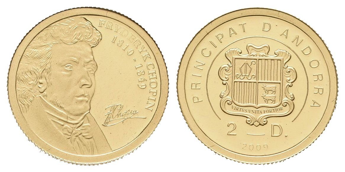 2 dolary - 2009 - Au 1,00 g - 999.9/1000 - Fryderyk Chopin