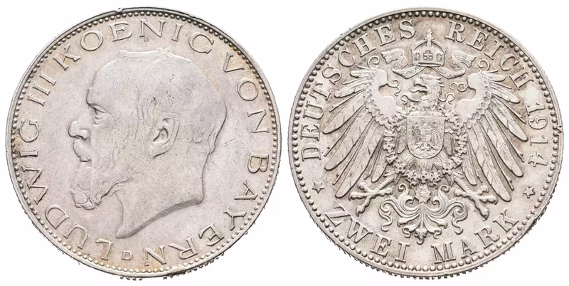 Bavorsko, 2 Marka 1914 D