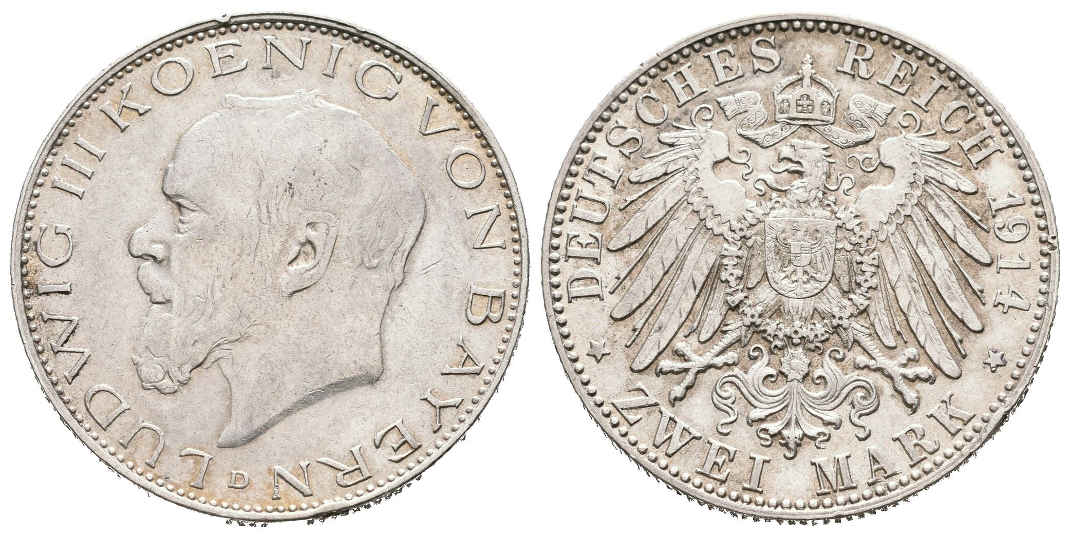 Bavorsko, 2 Marka 1914 D
