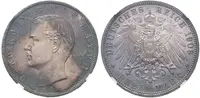 Bavorsko, 3 Marka 1909 D - NGC - fotografie 2