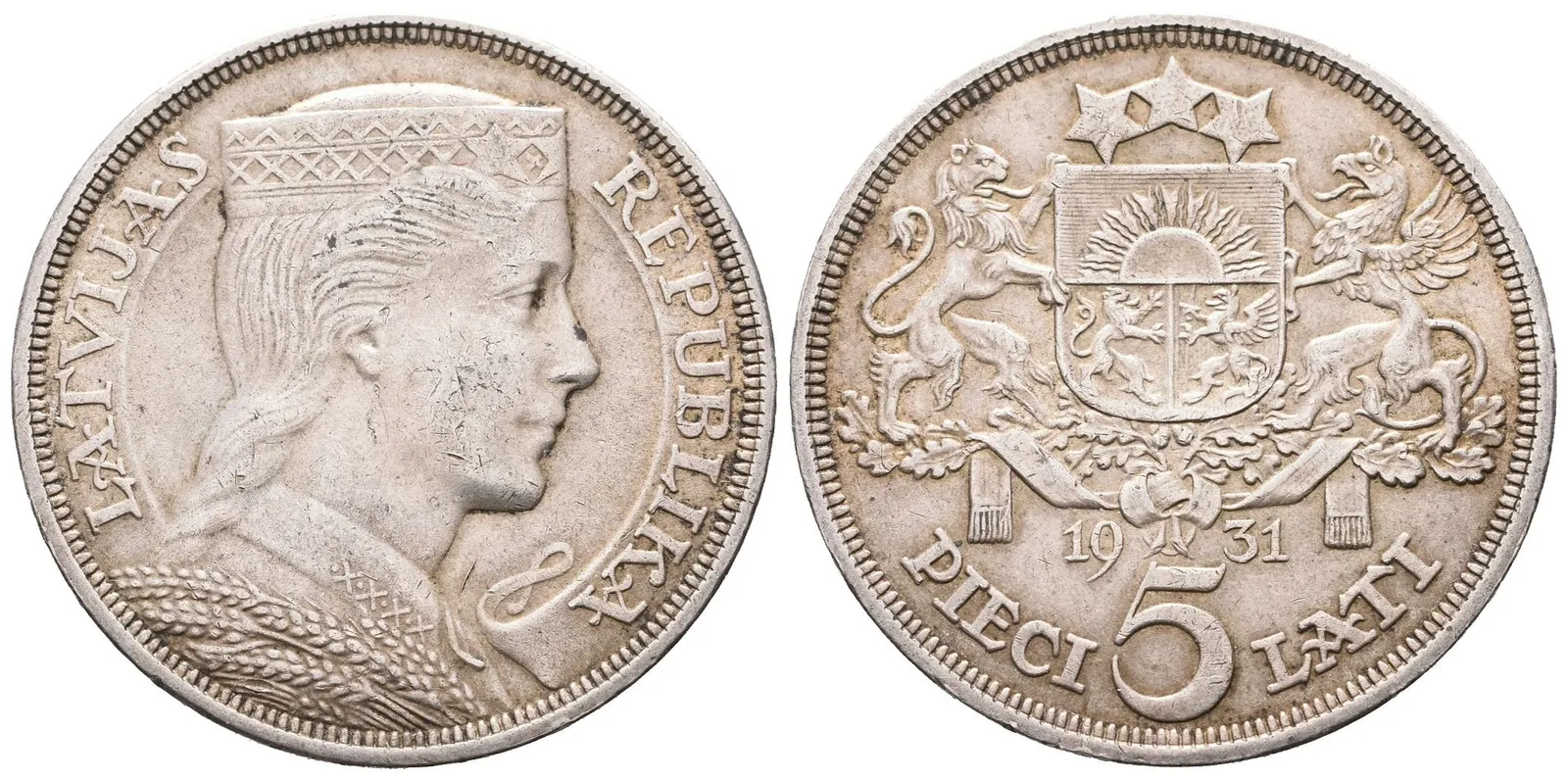 Lotyšsko, 5 Lats 1931