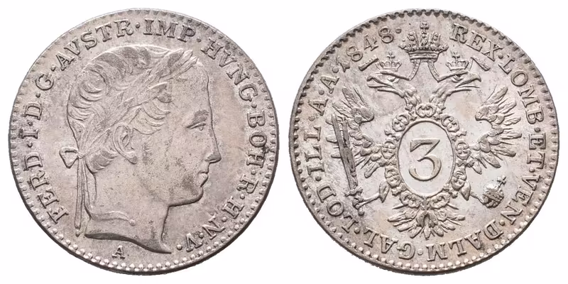 Ferdinand V., 3 Krejcar 1848 A, Vídeň