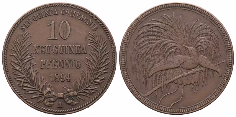 Německo kolonie, 10 Neu-Guinea Pfennig 1894 A