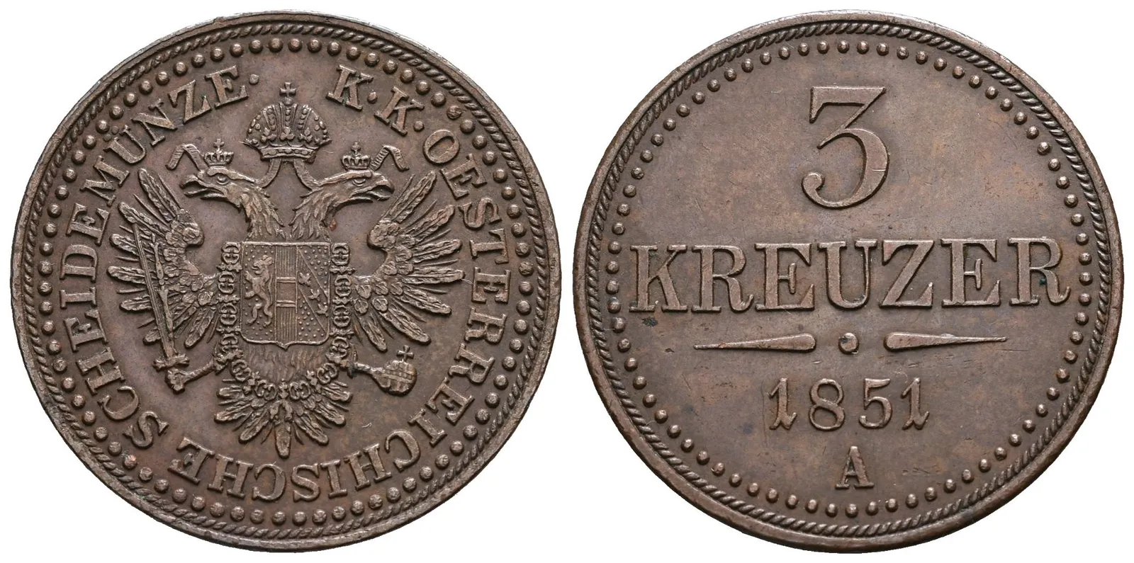 3 Krejcar 1851 A