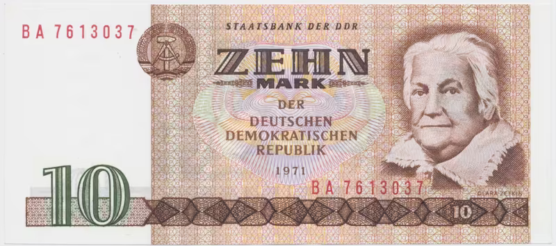 Německo - NDR, 10 DM 1971, II. vydání (1985), Ros.359c