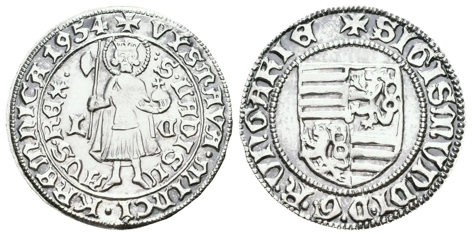 AR Žeton 1954 - Výstava mincí v Kremnici. Ag 21 mm (2,32 g) — 1