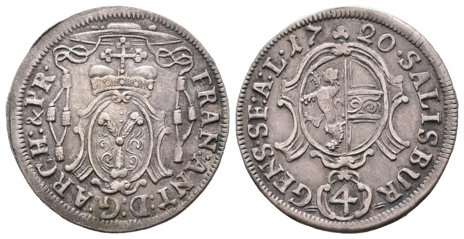 Batzen (4 Krejcar) 1720, Šm.52-E-15, pěkná zachovalost, patina, — 1