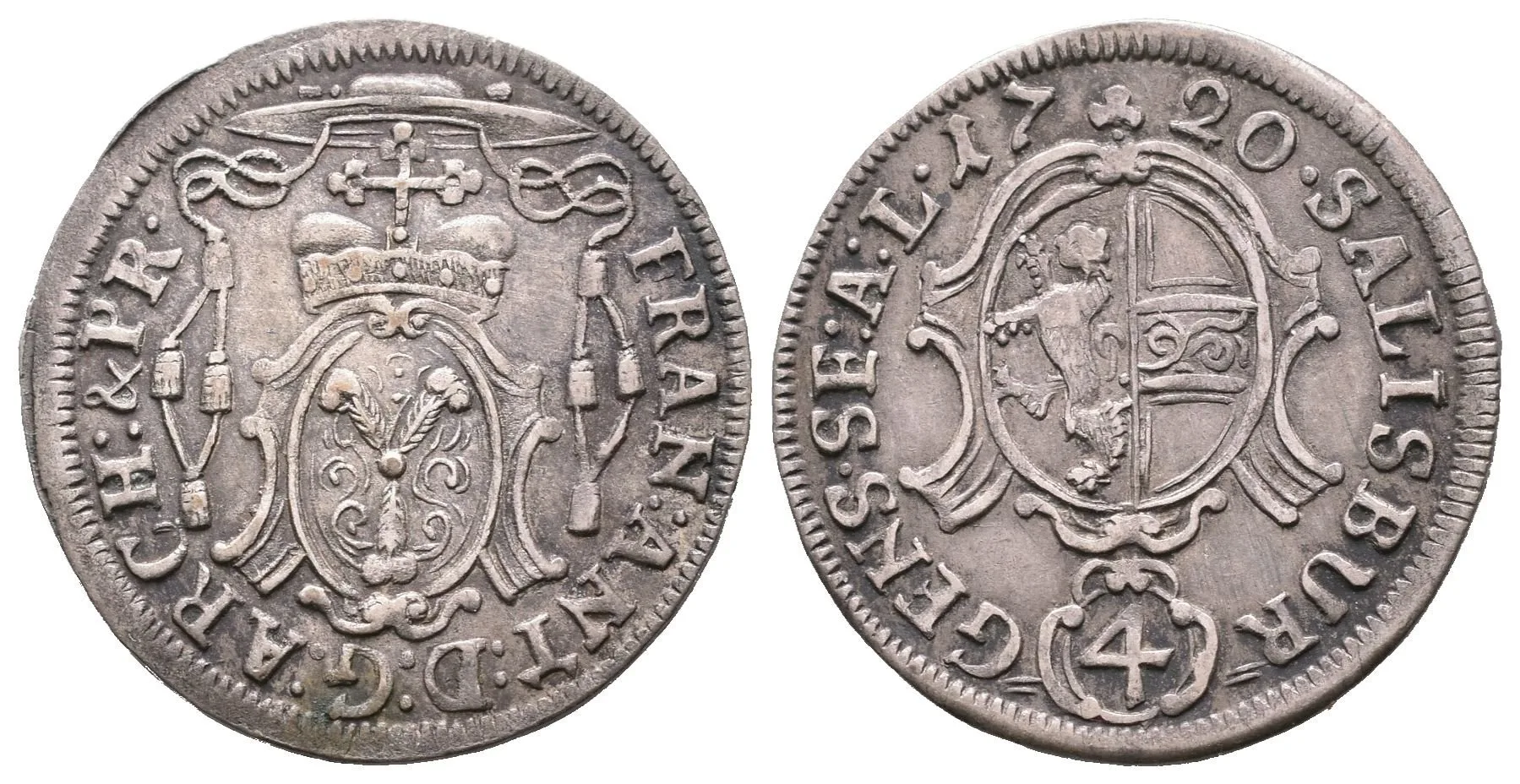 Batzen (4 Krejcar) 1720, Šm.52-E-15, pěkná zachovalost, patina, — 1
