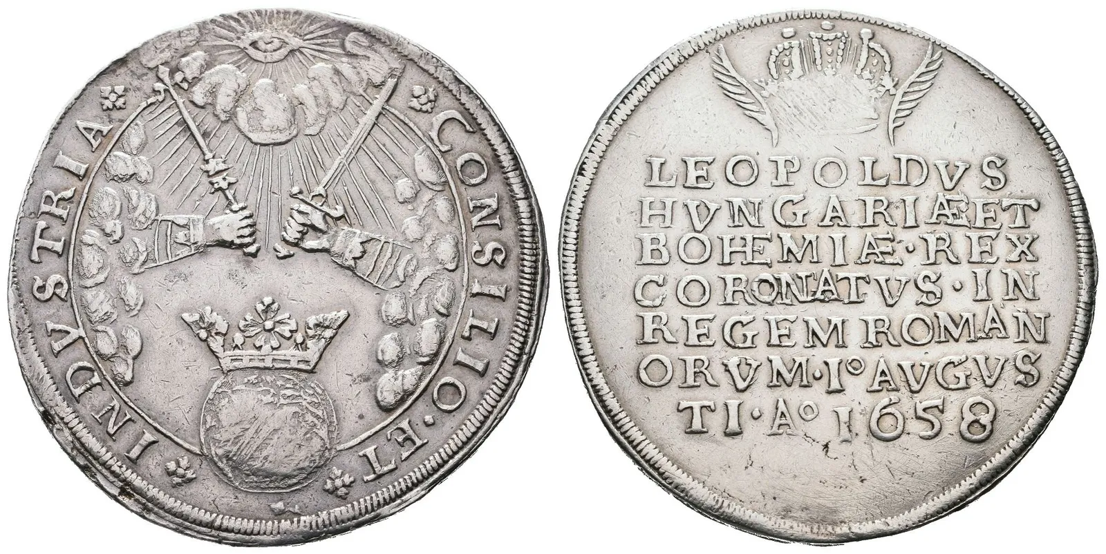 Leopold I., AR medaile 1658 - Korunovace na římského císaře