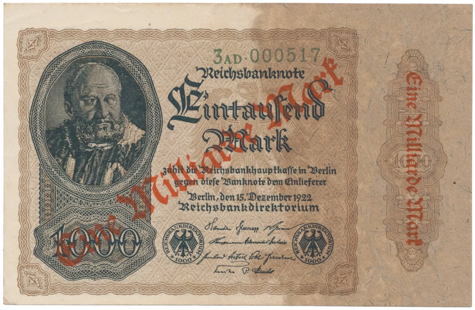 Německo, 1 Milliarde Mark 1923, Ro.110b