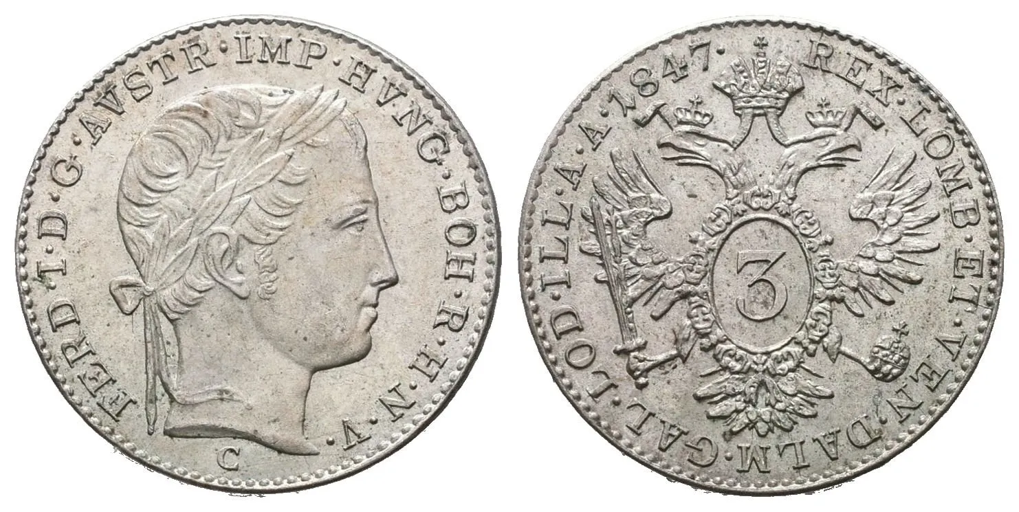 Ferdinand V., 3 Krejcar 1847 C, Praha