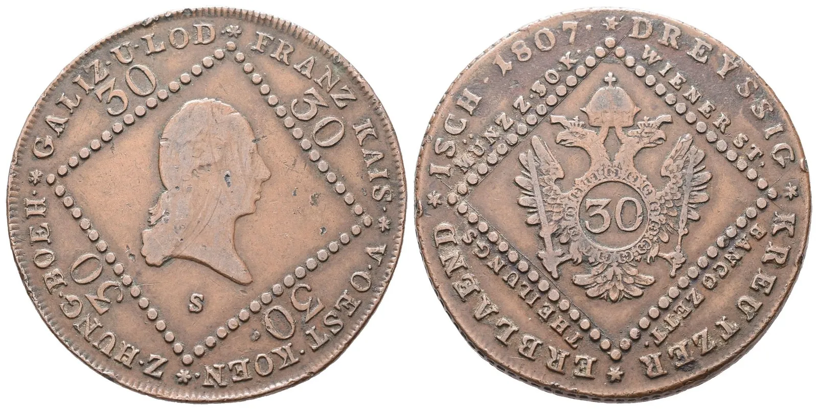František II., 30 Krejcar 1807 S