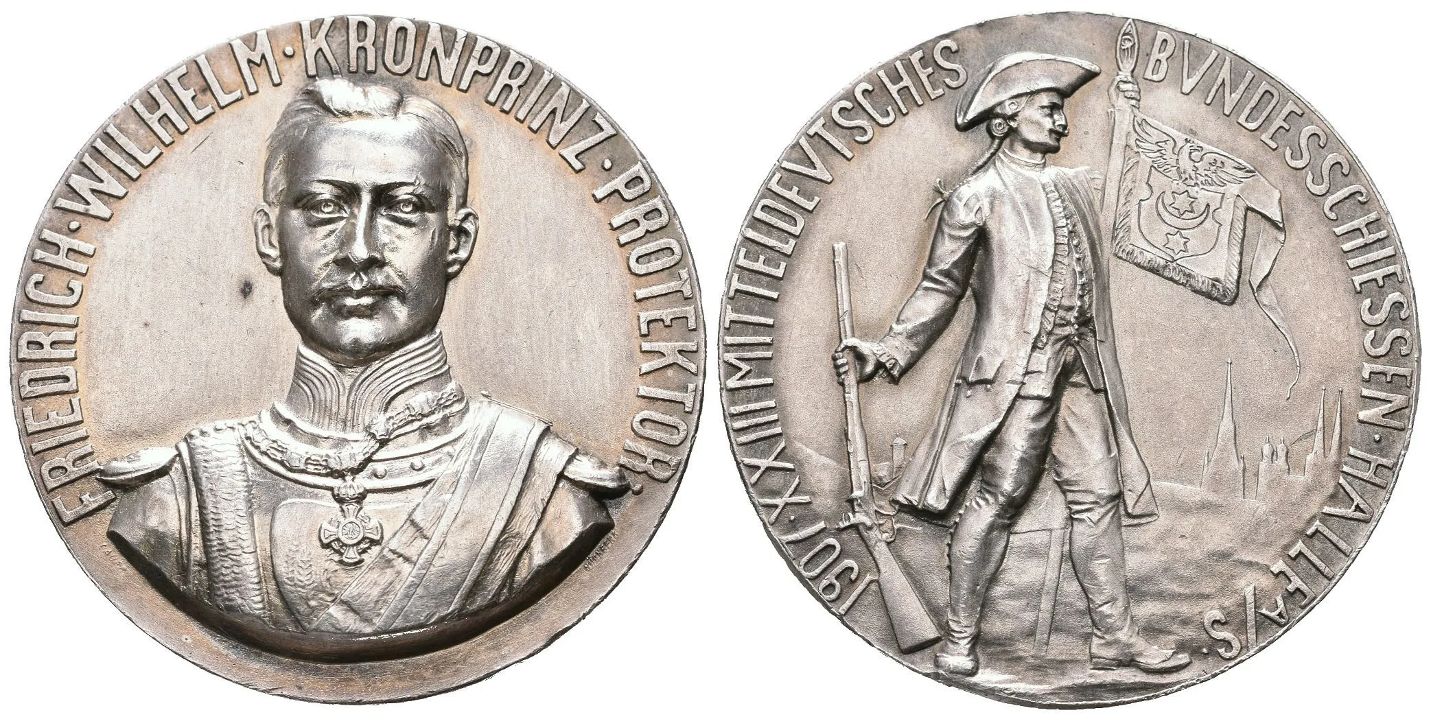AR Medaile 1907 - XXIII. Středoněmecké spolkové střelby v Halle an der Saale. — 1