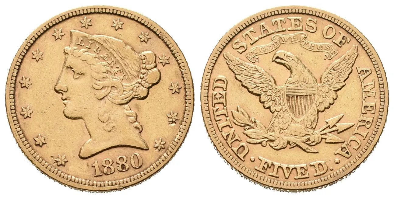 USA, 5 Dollars 1880