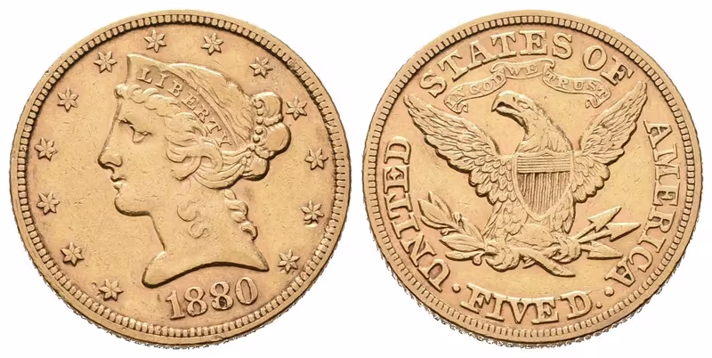 USA, 5 Dollars 1880