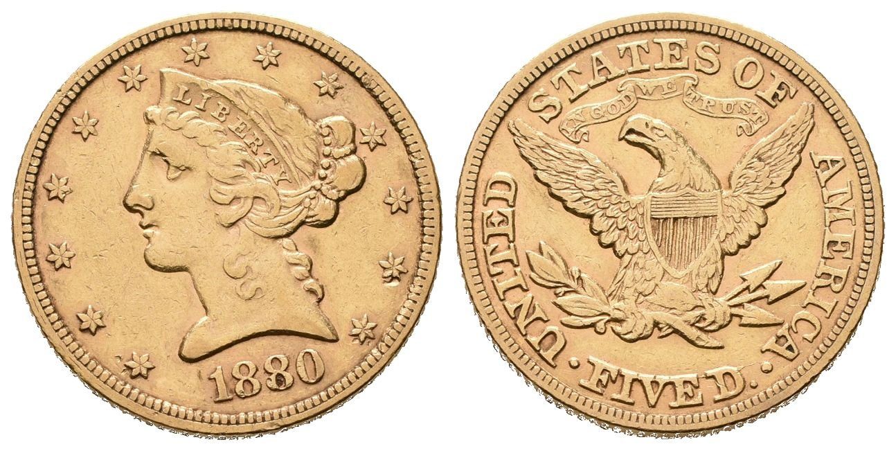USA, 5 Dollars 1880