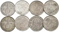 Soubor mincí - 2 Marka 1934 A - kostel s datem, 1937 A, G, — 2