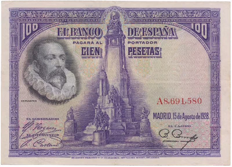 Španělsko, 100 Pesetas 1928, série A, P.76a