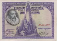 Španělsko, 100 Pesetas 1928, série A, P.76a