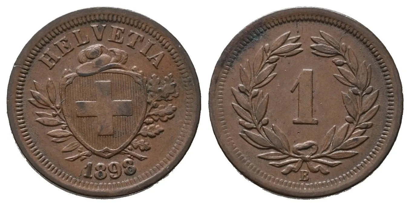 Švýcarsko, Rappen 1898 B