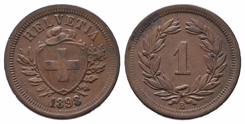 Švýcarsko, Rappen 1898 B