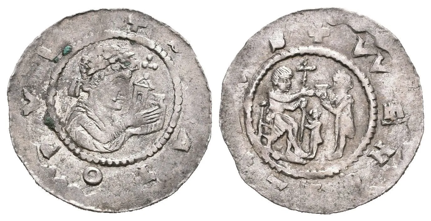 Denár, Cach 460, pěkná zachovalost, tmavá patina, lehce ned. a exc. (0,81 g) — 1
