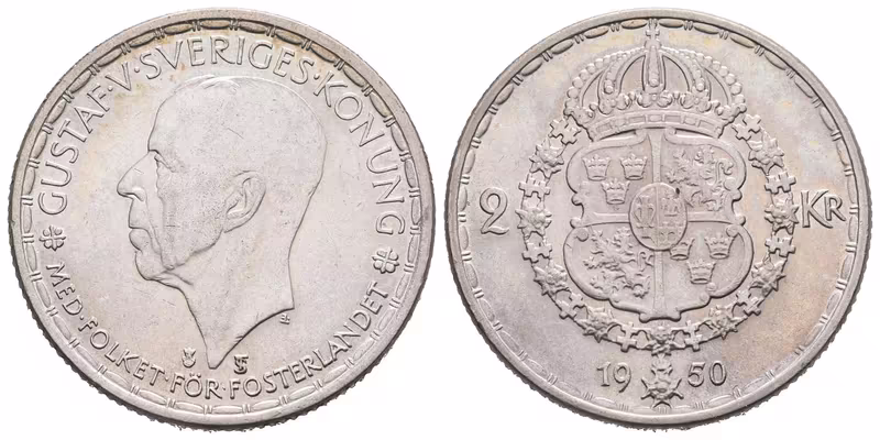 Švédsko, 2 Koruna 1950