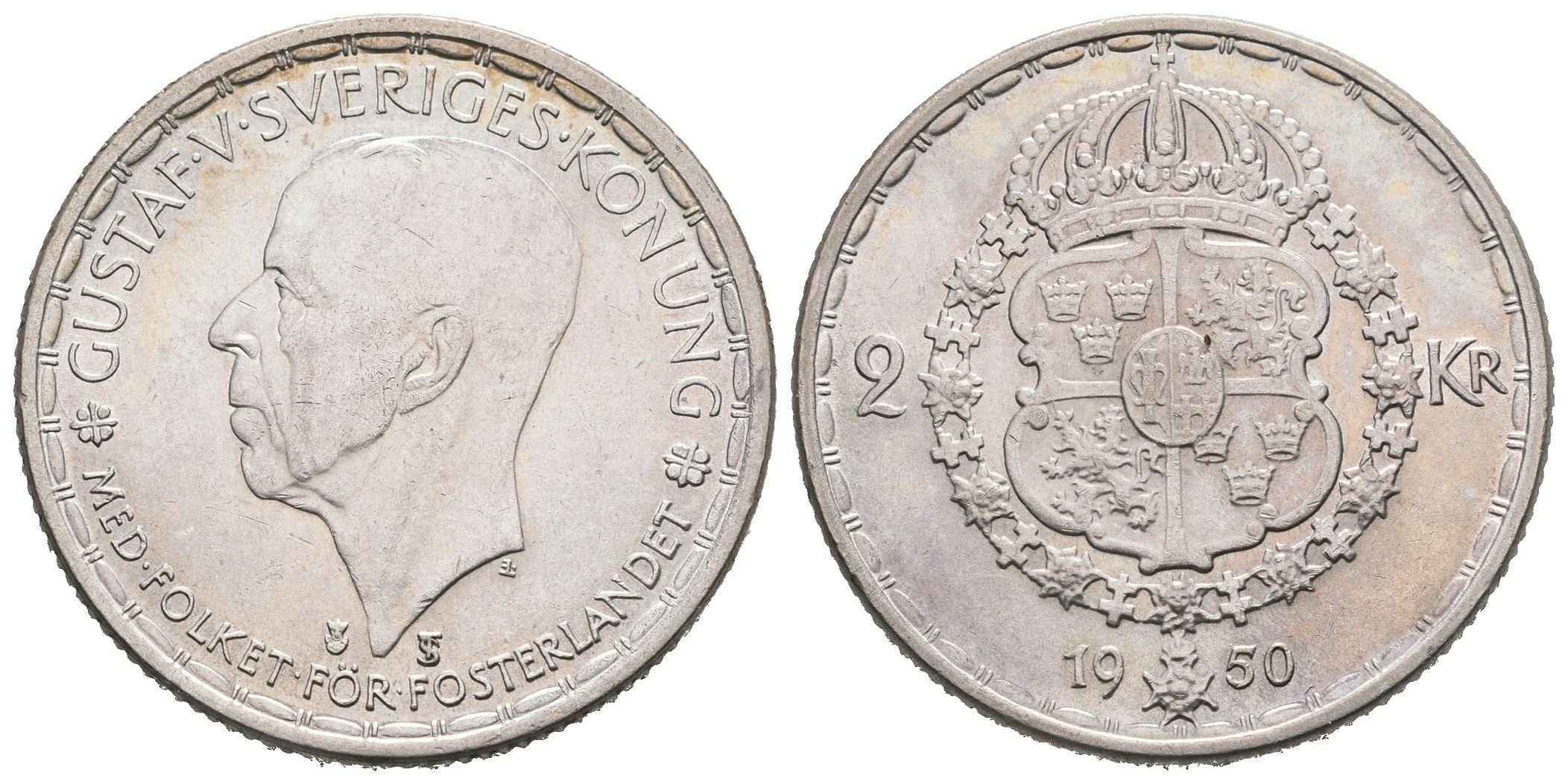 Švédsko, 2 Koruna 1950