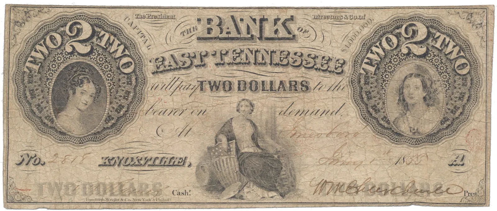 USA - Tennessee, 2 Dollar 1855