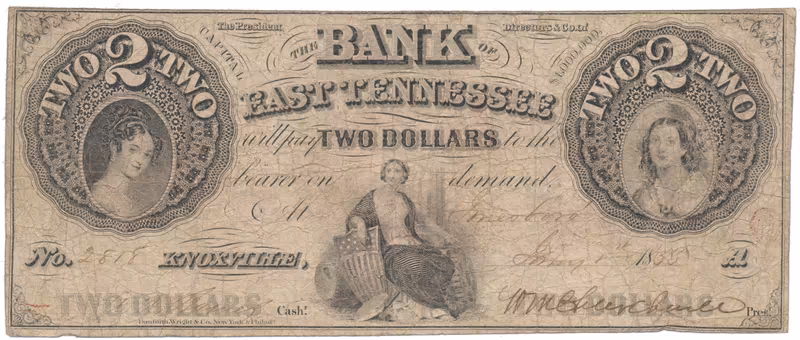 USA - Tennessee, 2 Dollar 1855