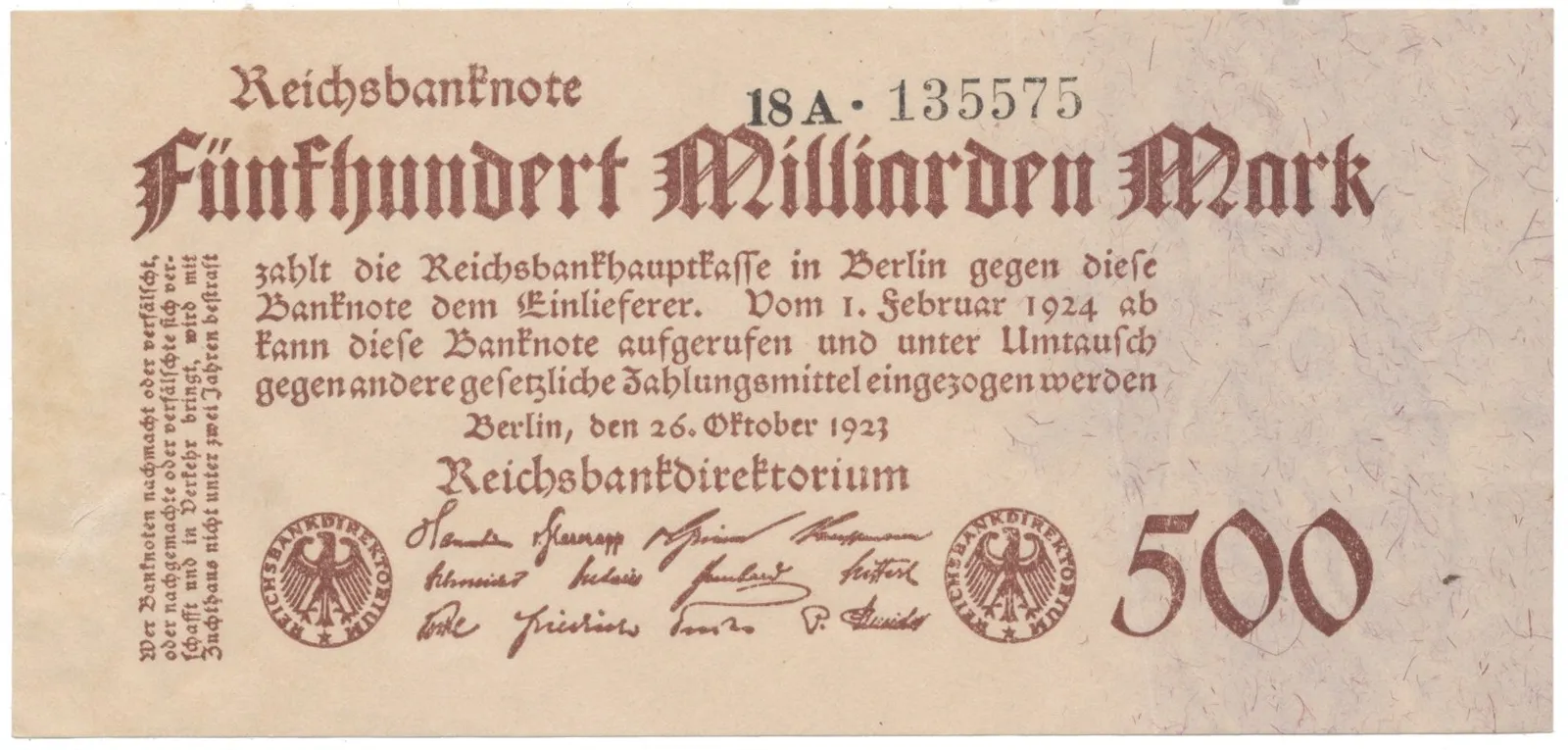 Německo, 500 Milliarden Mark 1923, Ro.124d