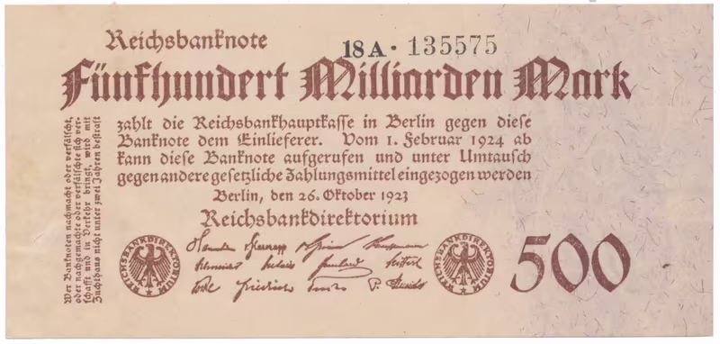 Německo, 500 Milliarden Mark 1923, Ro.124d