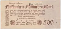 Německo, 500 Milliarden Mark 1923, Ro.124d