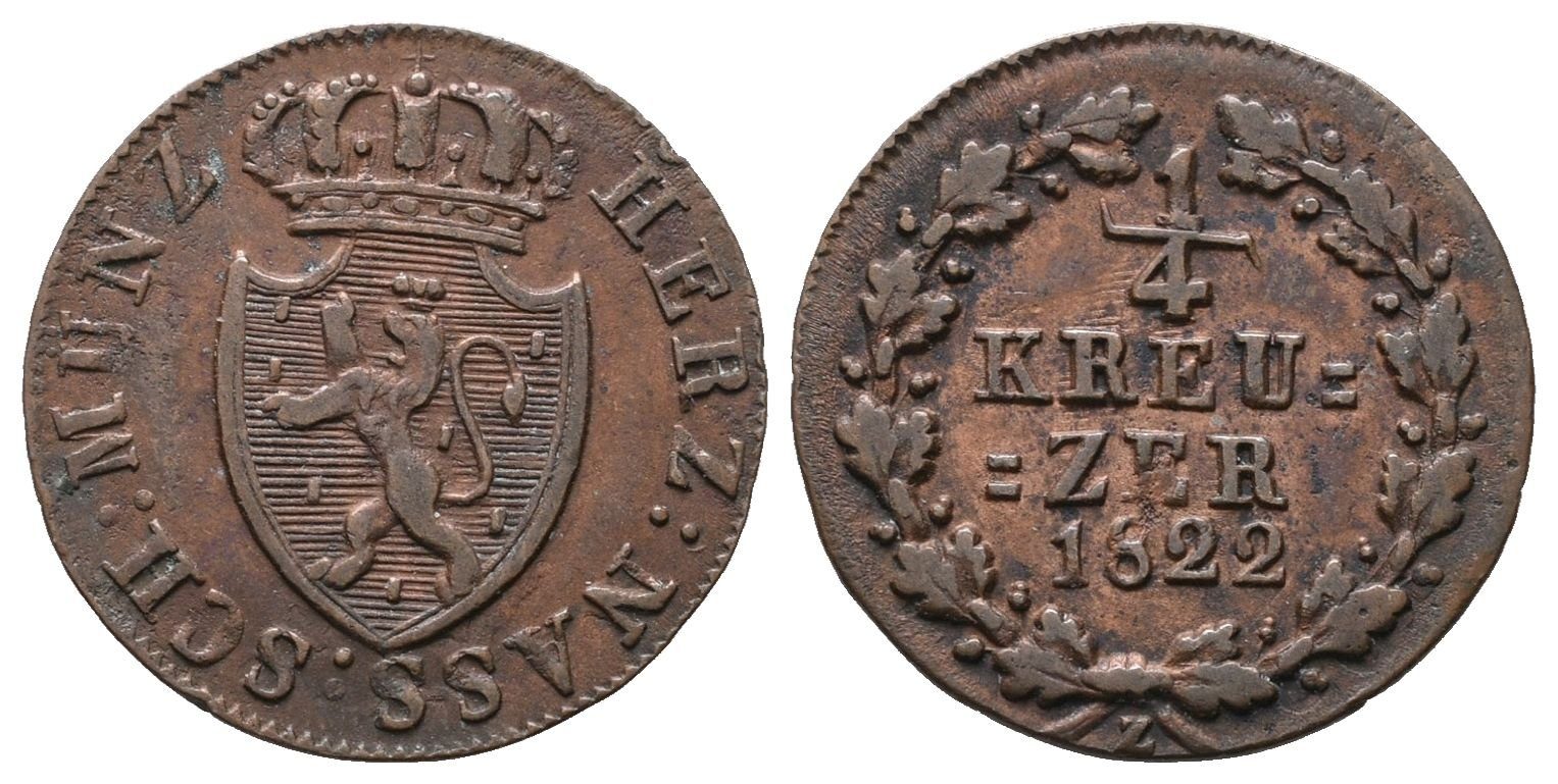 Nassau, 1/4 Krejcar 1822