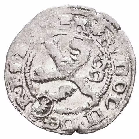Malý groš 1589, Kutná Hora-Šatný, HN.1b (opis 7a), patina, vady střížku