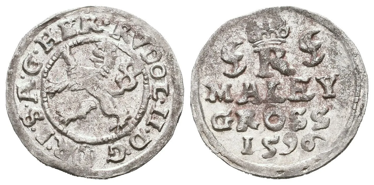 Malý groš 1596, České Budějovice-Mattighofer, HN.28a (opis 7a), značka volně, — 1