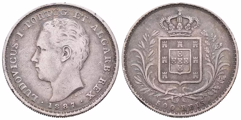 Portugalsko, 500 Reis 1887
