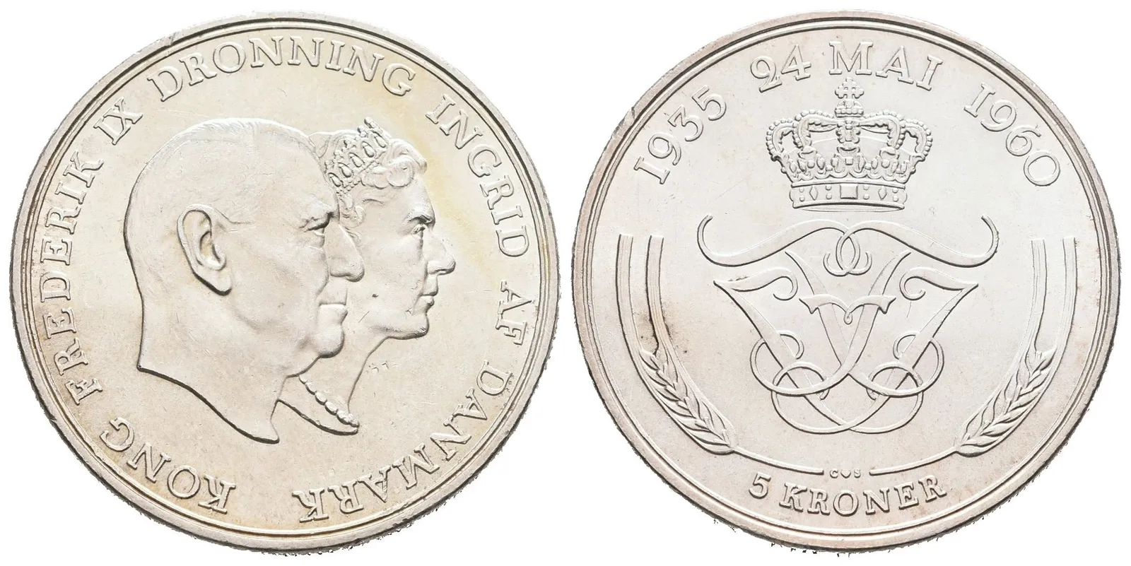 Dánsko, 5 Kroner 1960 - Pamětní